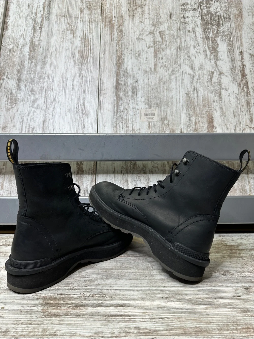 Sorel Black Hi-Line Waterproof Lace-Up Boot Sz 9